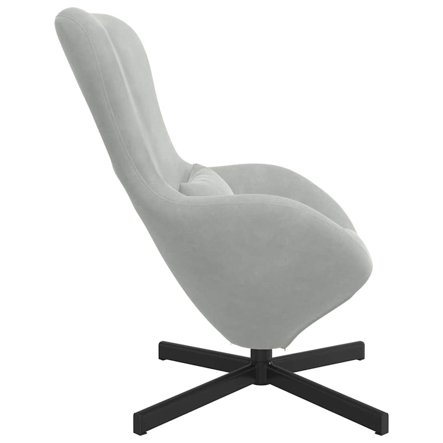 Eivormige stoel Lichtgrijs 63 x 73 x 90 cm Fluweel