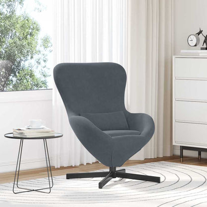 Eivormige stoel Donkergrijs 63 x 73 x 90 cm Fluweel