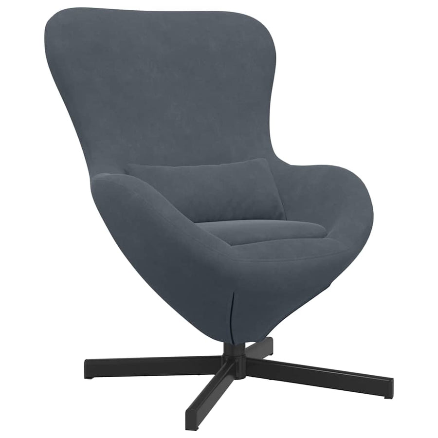 Eivormige stoel Donkergrijs 63 x 73 x 90 cm Fluweel