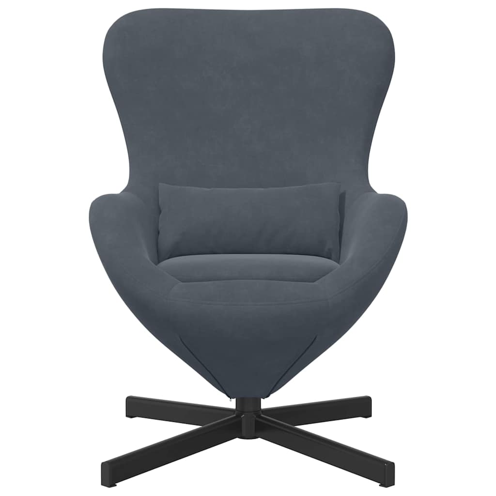 Eivormige stoel Donkergrijs 63 x 73 x 90 cm Fluweel