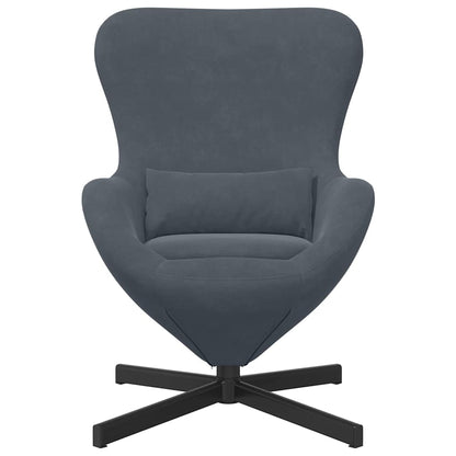 Eivormige stoel Donkergrijs 63 x 73 x 90 cm Fluweel