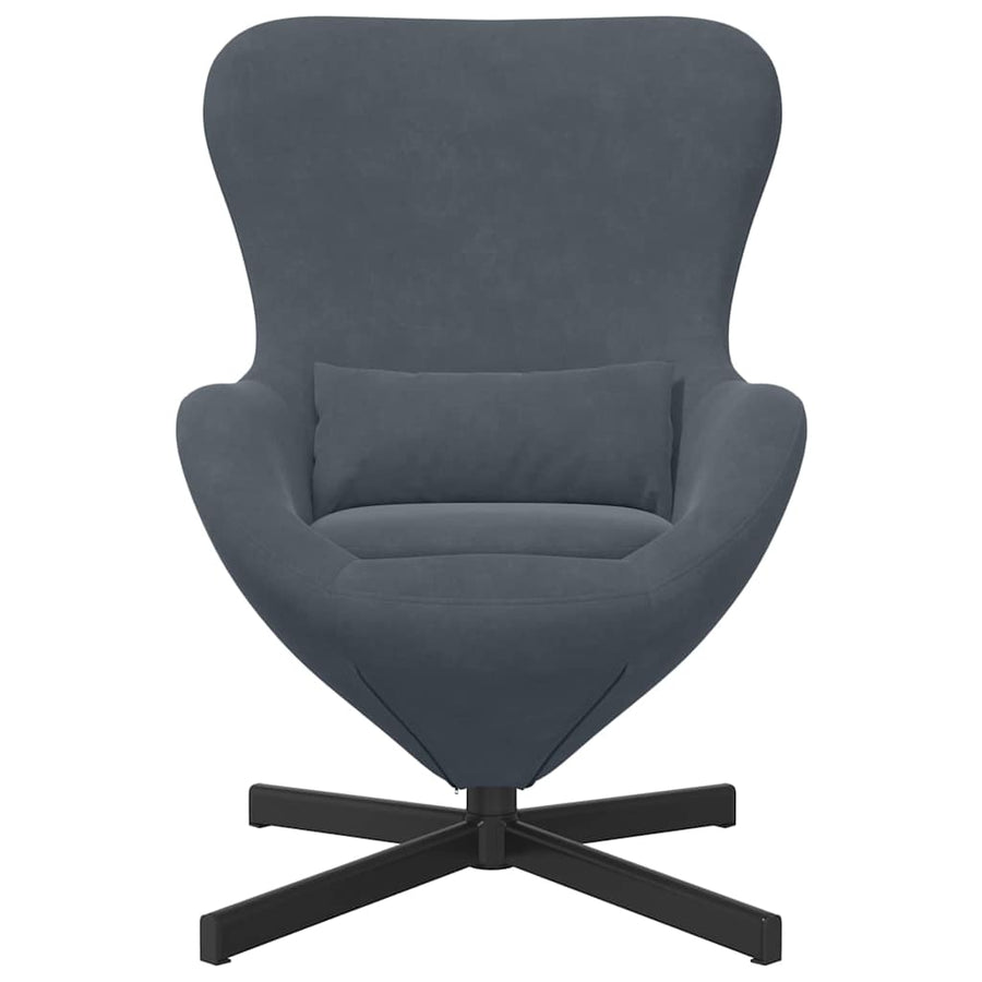 Eivormige stoel Donkergrijs 63 x 73 x 90 cm Fluweel