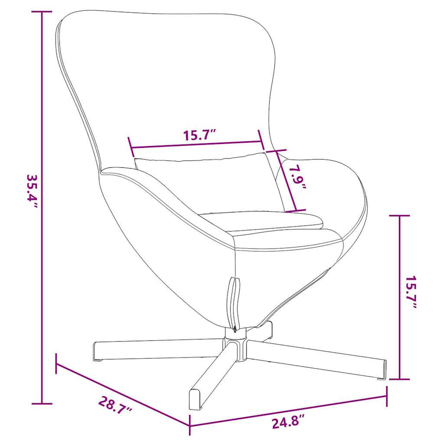 Eivormige stoel Donkergrijs 63 x 73 x 90 cm Fluweel