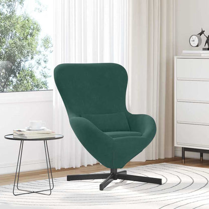 Eivormige stoel Donkergroen 63 x 73 x 90 cm Fluweel