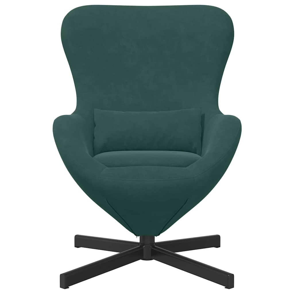 Eivormige stoel Donkergroen 63 x 73 x 90 cm Fluweel