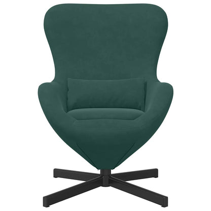 Eivormige stoel Donkergroen 63 x 73 x 90 cm Fluweel