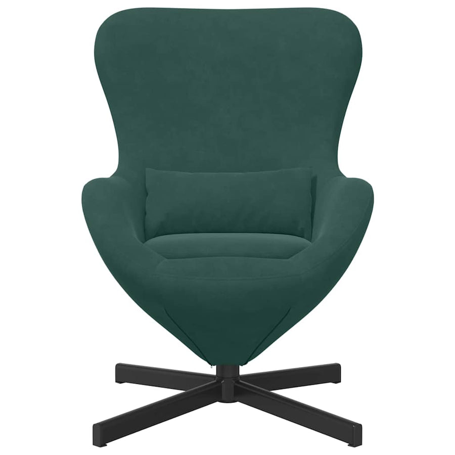 Eivormige stoel Donkergroen 63 x 73 x 90 cm Fluweel
