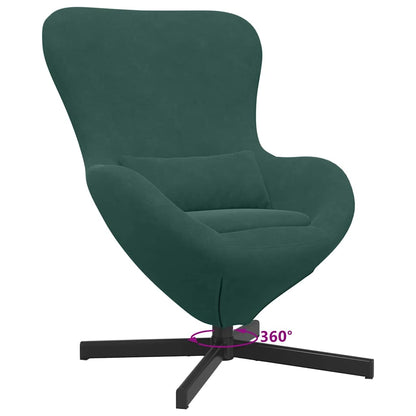 Eivormige stoel Donkergroen 63 x 73 x 90 cm Fluweel