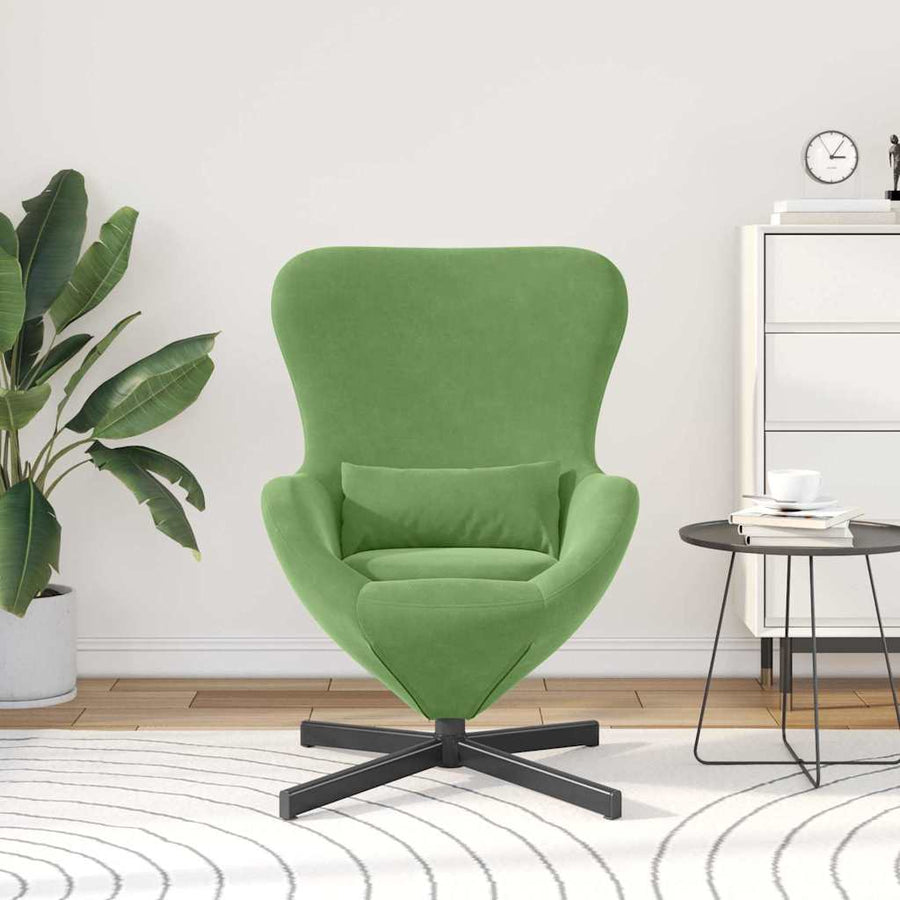 Eivormige stoel Lichtgroen 63 x 73 x 90 cm Fluweel