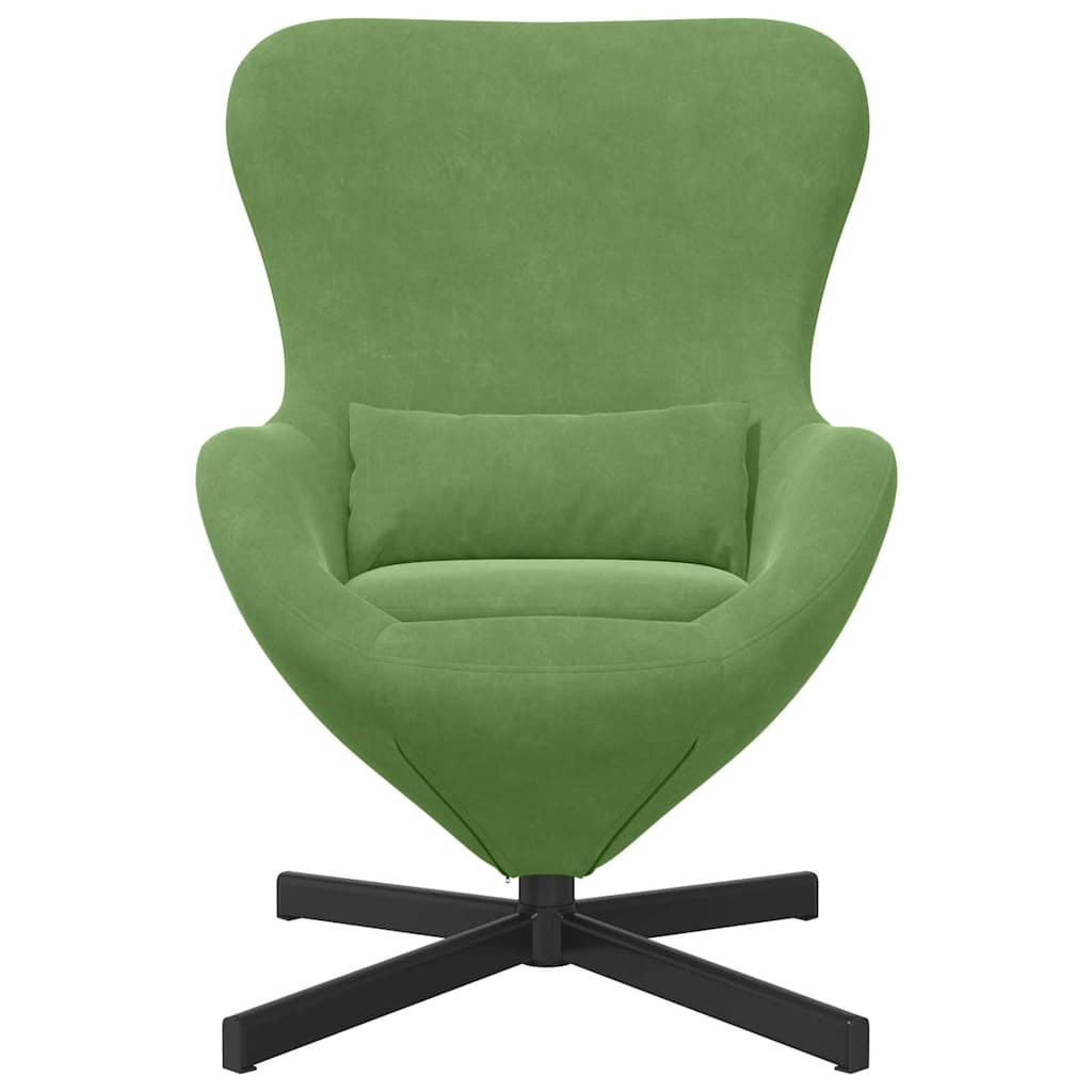 Eivormige stoel Lichtgroen 63 x 73 x 90 cm Fluweel