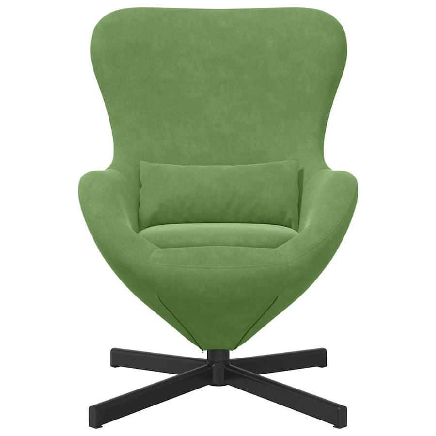 Eivormige stoel Lichtgroen 63 x 73 x 90 cm Fluweel