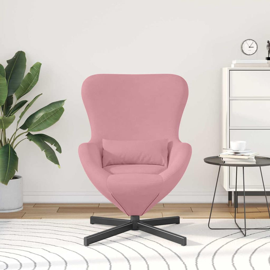 Eivormige stoel Roze 63 x 73 x 90 cm Fluweel