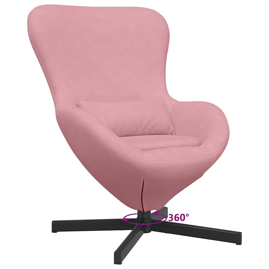 Eivormige stoel Roze 63 x 73 x 90 cm Fluweel