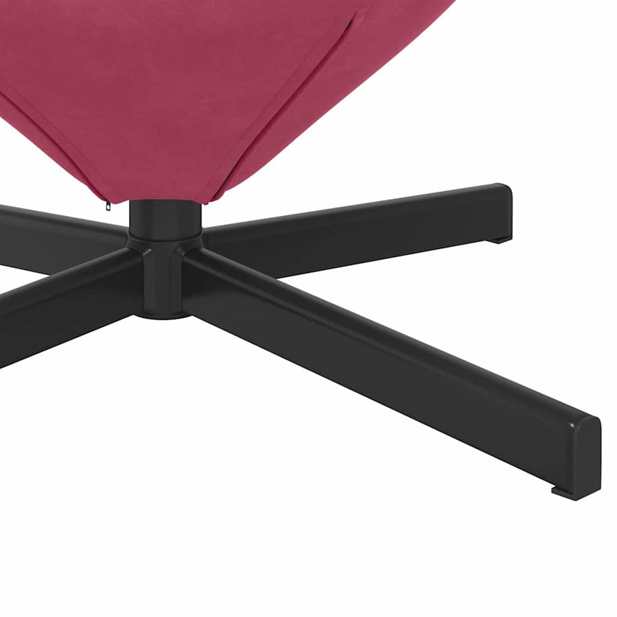 Eivormige stoel Wijnrood 63 x 73 x 90 cm Fluweel