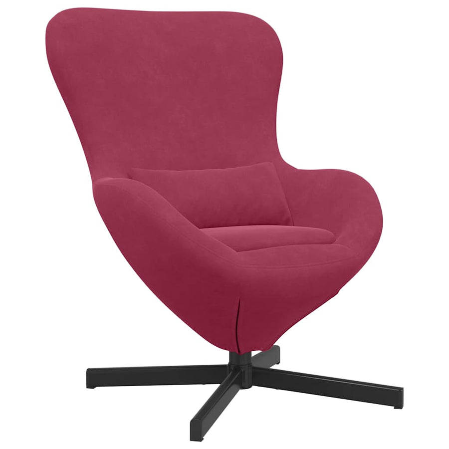 Eivormige stoel Wijnrood 63 x 73 x 90 cm Fluweel