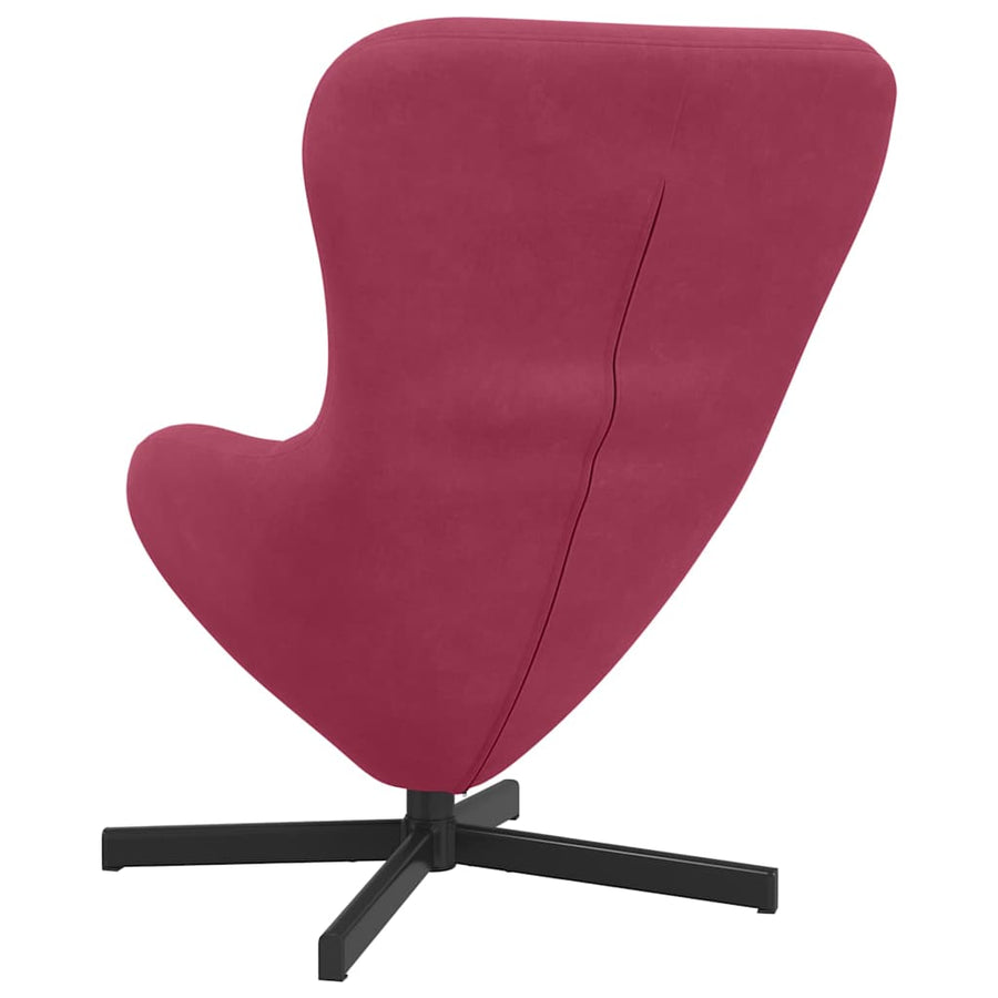 Eivormige stoel Wijnrood 63 x 73 x 90 cm Fluweel