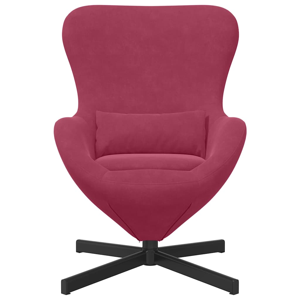 Eivormige stoel Wijnrood 63 x 73 x 90 cm Fluweel