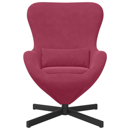 Eivormige stoel Wijnrood 63 x 73 x 90 cm Fluweel