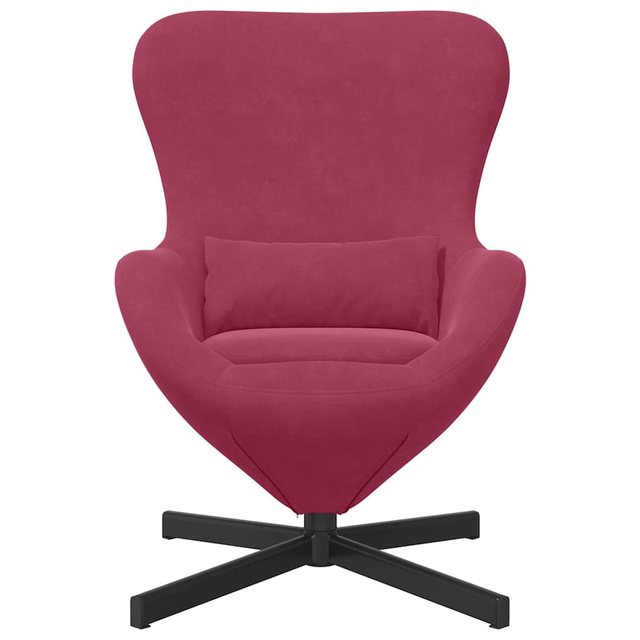 Eivormige stoel Wijnrood 63 x 73 x 90 cm Fluweel