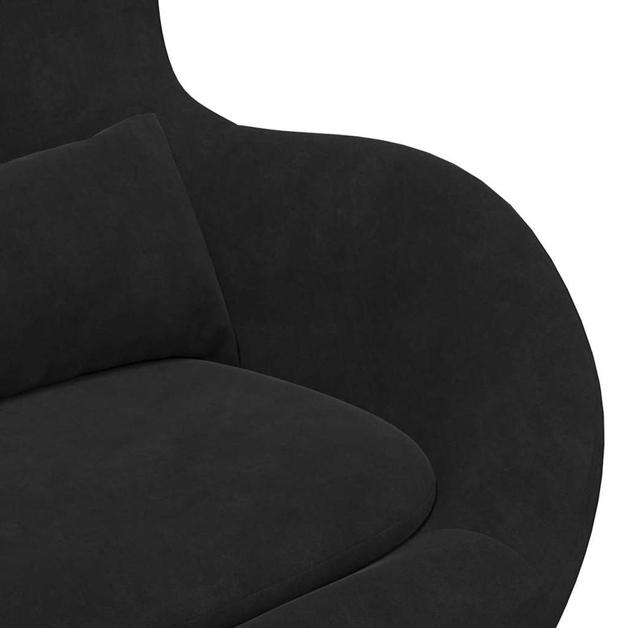 Eivormige stoel Zwart 63 x 73 x 90 cm Fluweel