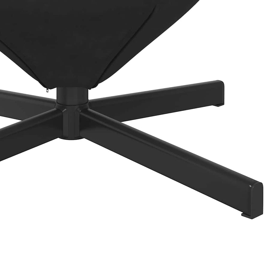 Eivormige stoel Zwart 63 x 73 x 90 cm Fluweel