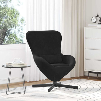 Eivormige stoel Zwart 63 x 73 x 90 cm Fluweel