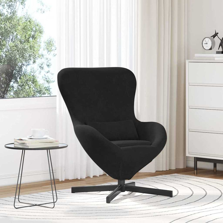 Eivormige stoel Zwart 63 x 73 x 90 cm Fluweel
