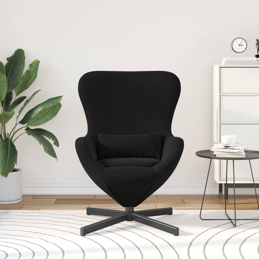Eivormige stoel Zwart 63 x 73 x 90 cm Fluweel