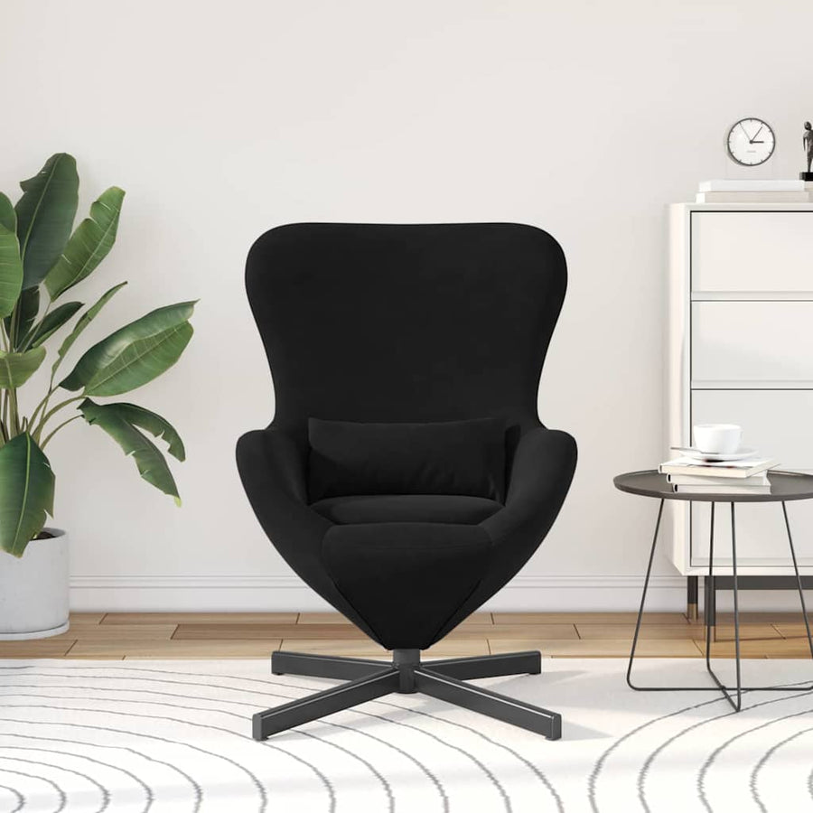 Eivormige stoel Zwart 63 x 73 x 90 cm Fluweel
