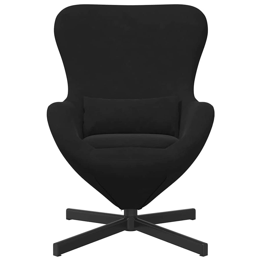 Eivormige stoel Zwart 63 x 73 x 90 cm Fluweel