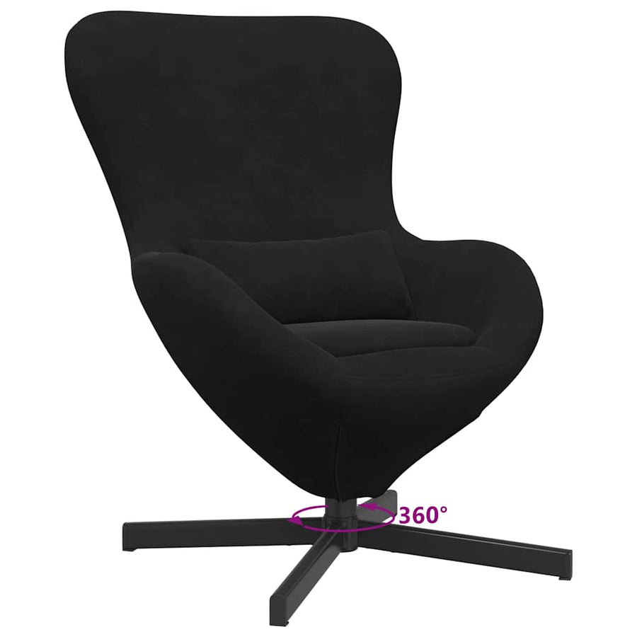 Eivormige stoel Zwart 63 x 73 x 90 cm Fluweel