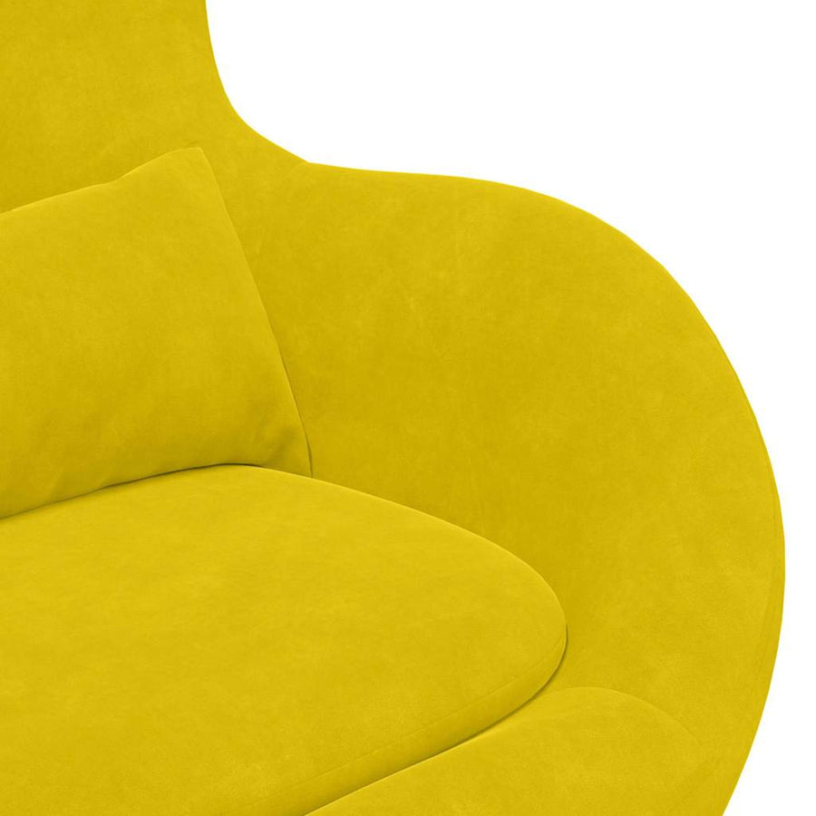 Eivormige stoel Geel 63 x 73 x 90 cm Fluweel