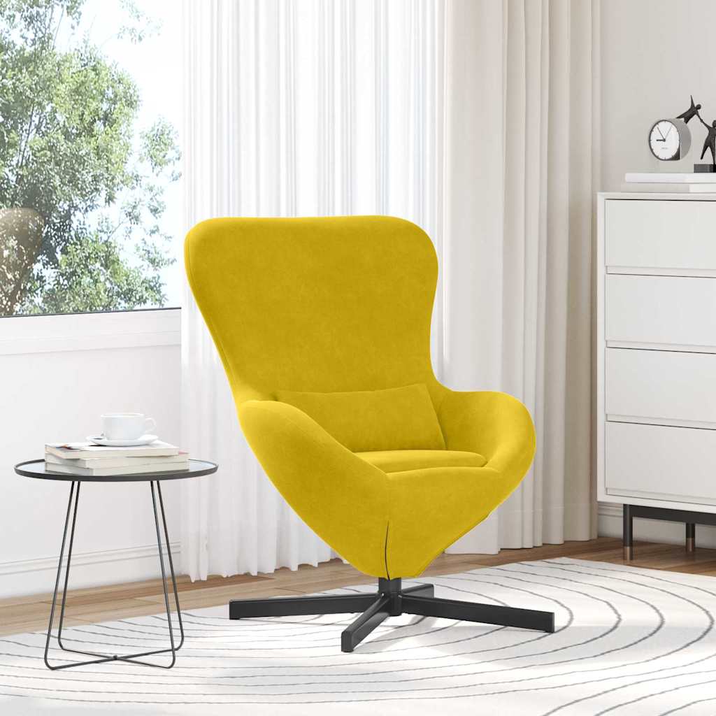 Eivormige stoel Geel 63 x 73 x 90 cm Fluweel