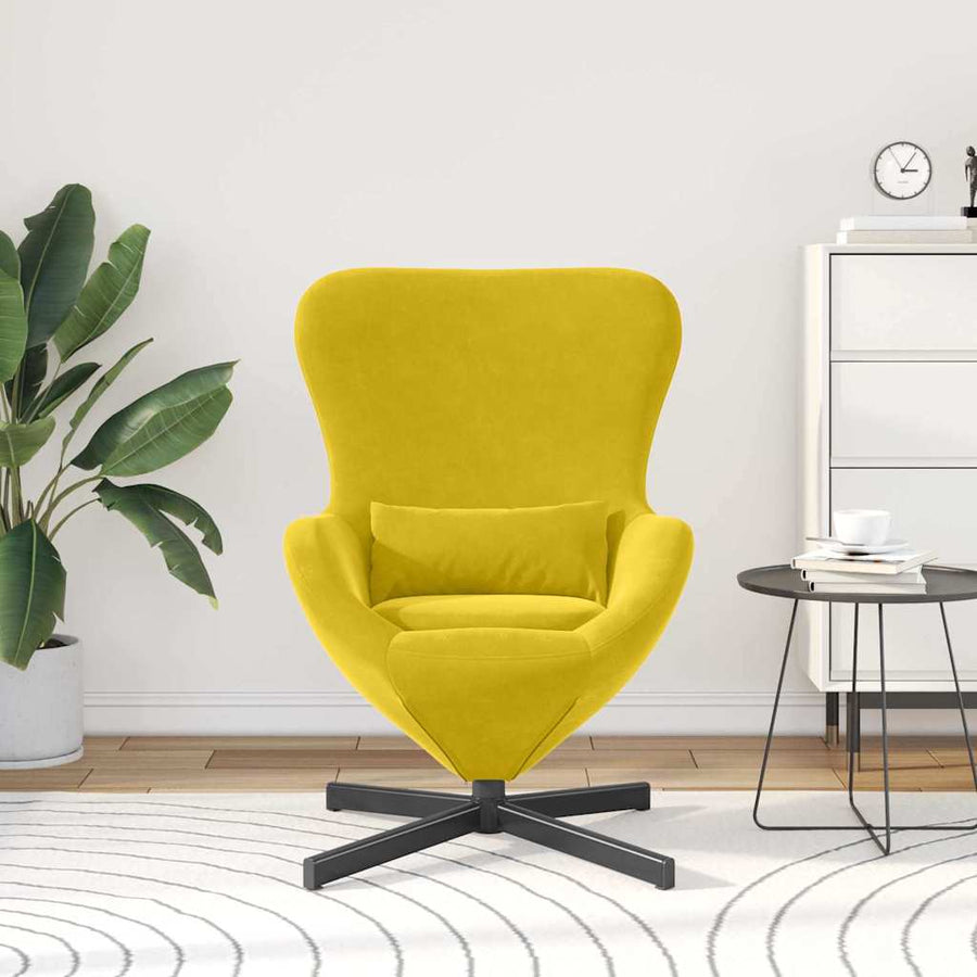 Eivormige stoel Geel 63 x 73 x 90 cm Fluweel