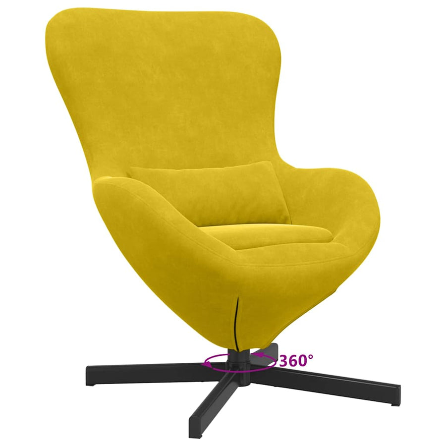 Eivormige stoel Geel 63 x 73 x 90 cm Fluweel