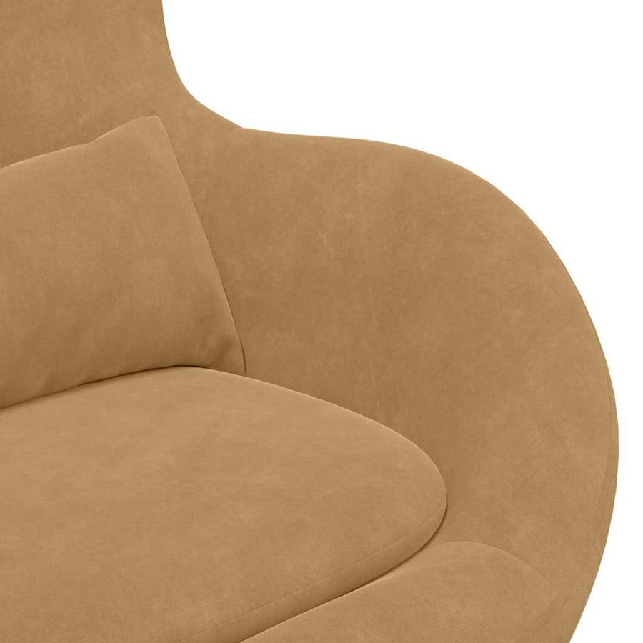 Eivormige stoel Bruin 63 x 73 x 90 cm Fluweel