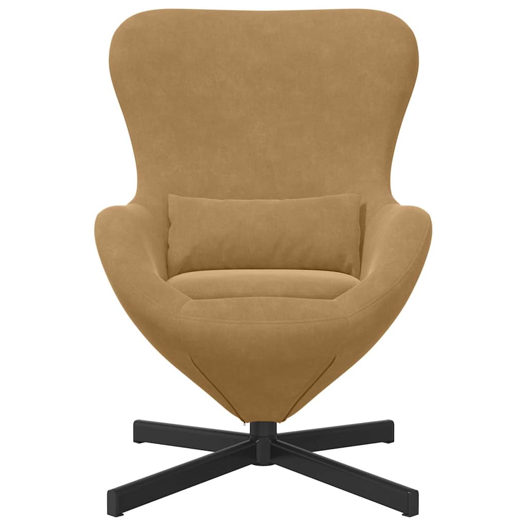 Eivormige stoel Bruin 63 x 73 x 90 cm Fluweel