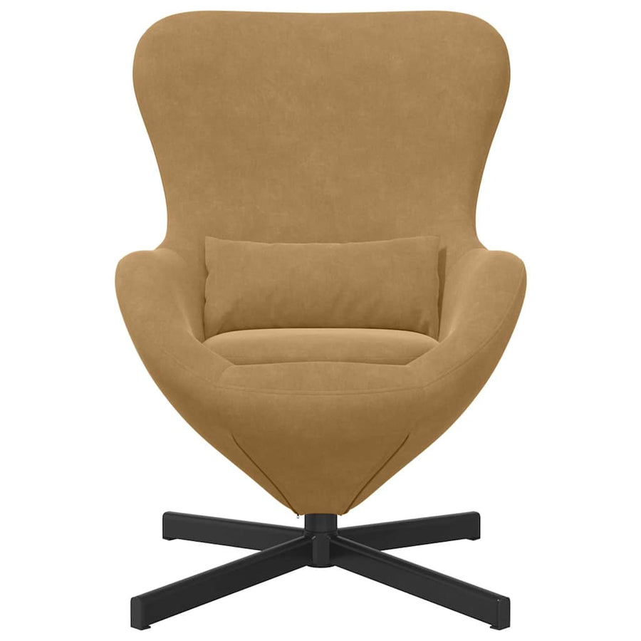 Eivormige stoel Bruin 63 x 73 x 90 cm Fluweel