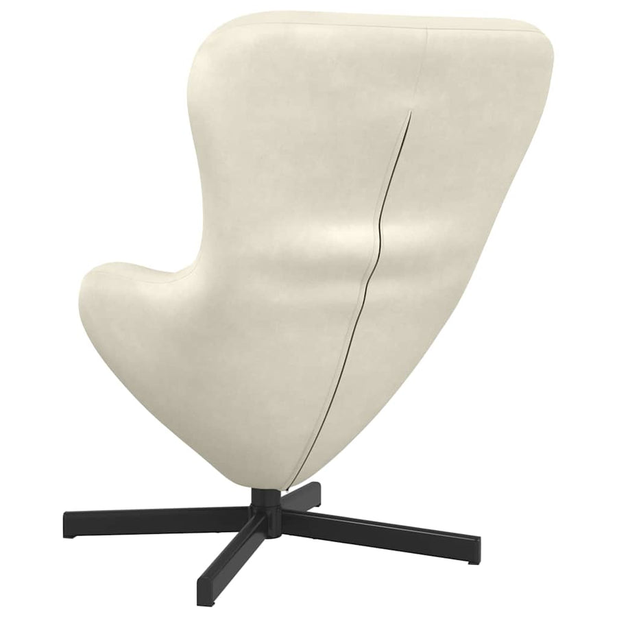 Eivormige stoel Crème 63 x 73 x 90 cm Fluweel