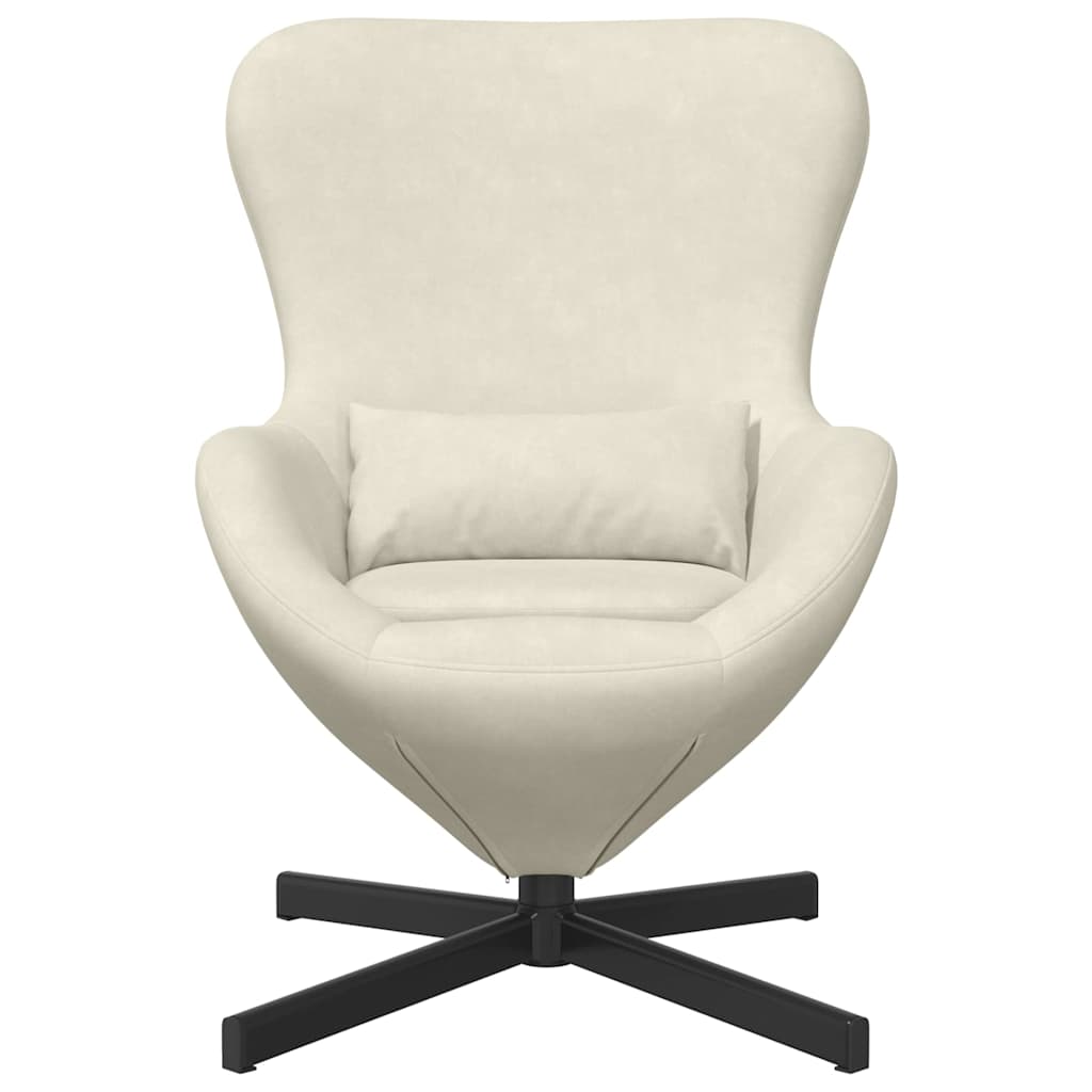 Eivormige stoel Crème 63 x 73 x 90 cm Fluweel