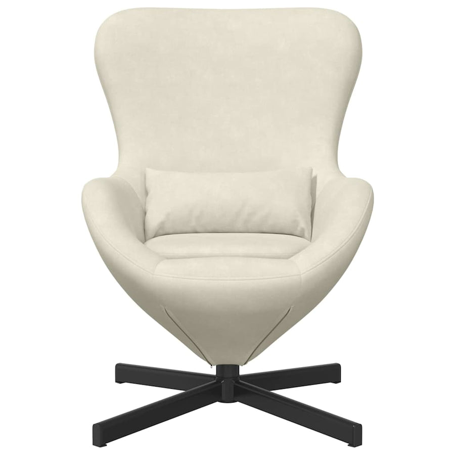 Eivormige stoel Crème 63 x 73 x 90 cm Fluweel