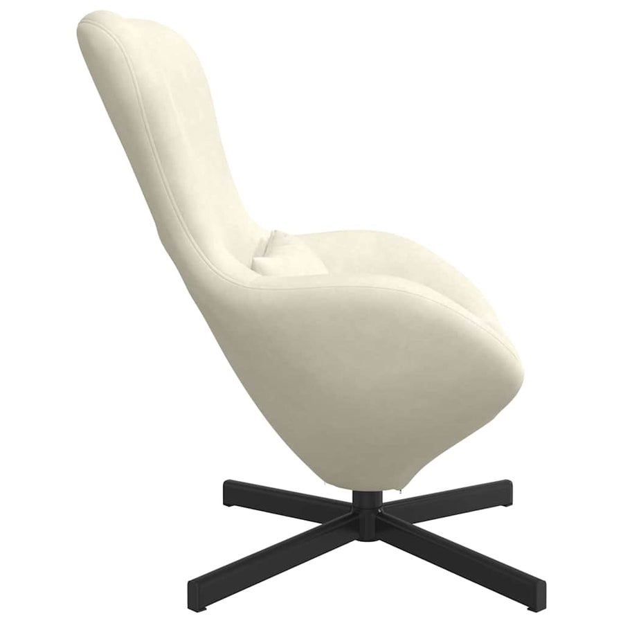 Eivormige stoel Crème 63 x 73 x 90 cm Fluweel