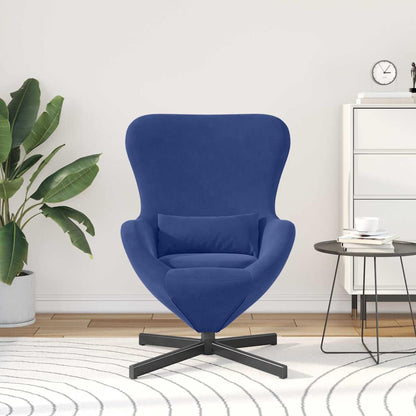 Eivormige stoel Politieblauw 63 x 73 x 90 cm Fluweel