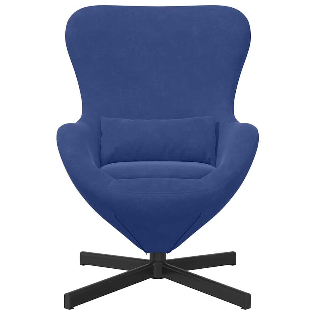 Eivormige stoel Politieblauw 63 x 73 x 90 cm Fluweel