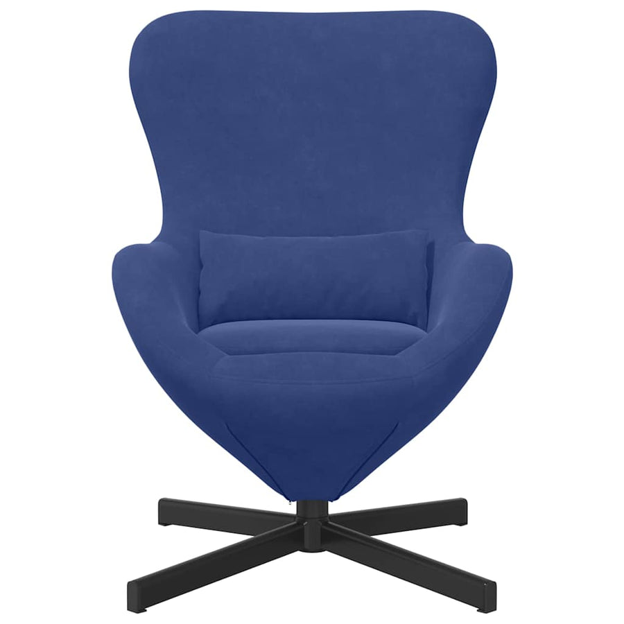 Eivormige stoel Politieblauw 63 x 73 x 90 cm Fluweel