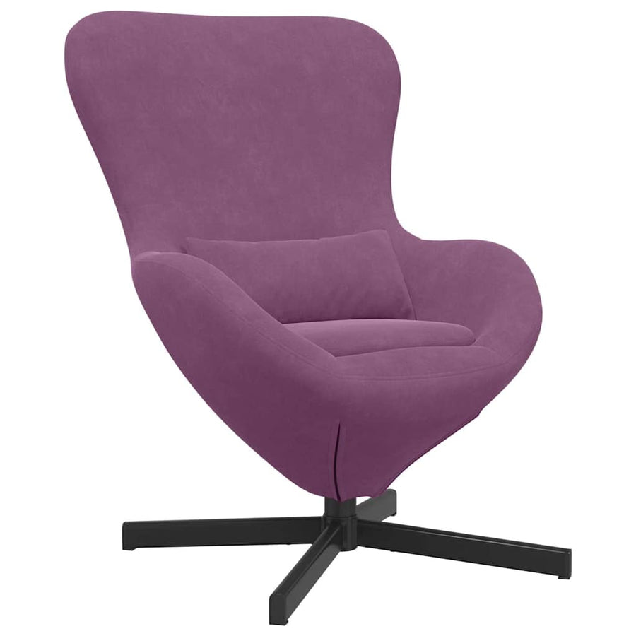 Eivormige stoel Paars 63 x 73 x 90 cm Fluweel