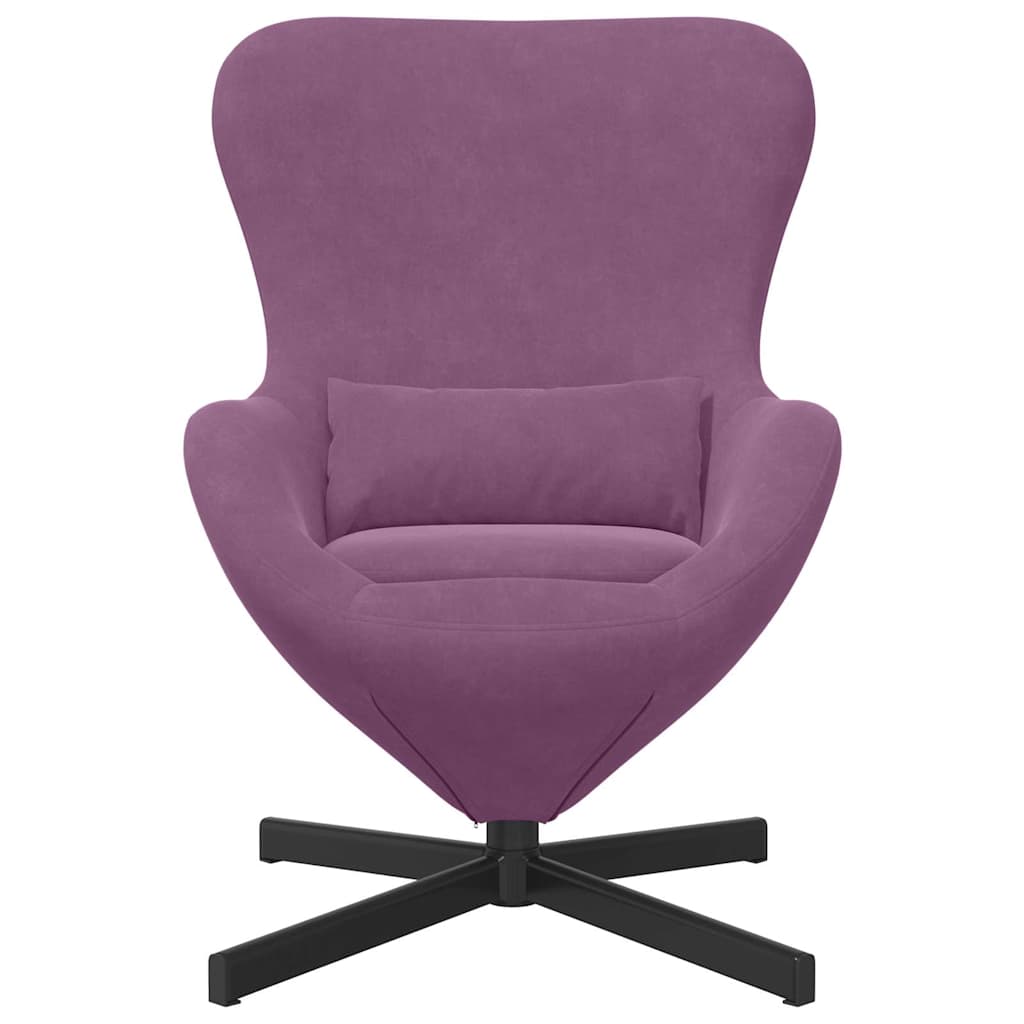 Eivormige stoel Paars 63 x 73 x 90 cm Fluweel
