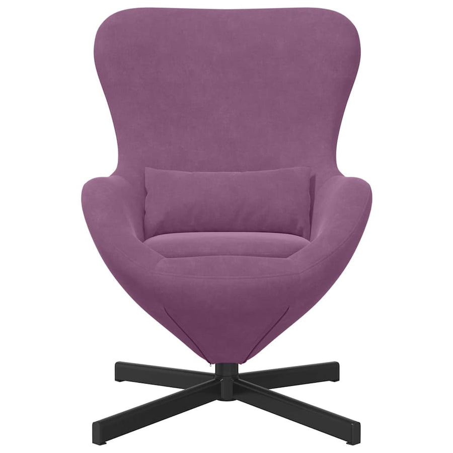 Eivormige stoel Paars 63 x 73 x 90 cm Fluweel
