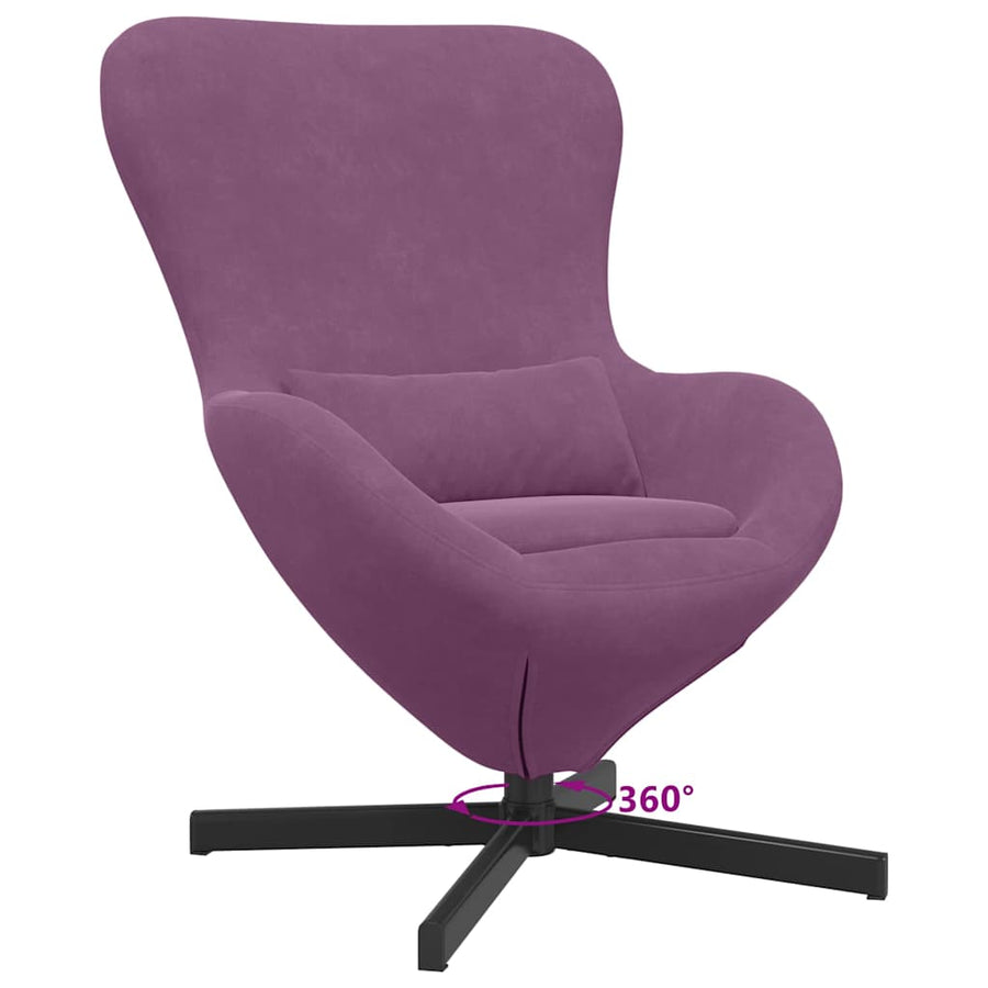 Eivormige stoel Paars 63 x 73 x 90 cm Fluweel