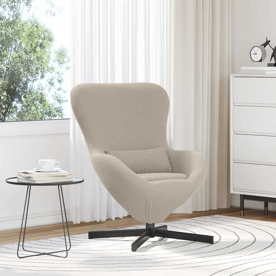 Eivormige stoel Lichtgrijs 63 x 73 x 90 cm Stof